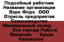 Подсобный работник › Название организации ­ Ворк Форс, ООО › Отрасль предприятия ­ Семеноводство › Минимальный оклад ­ 30 000 - Все города Работа » Вакансии   . Крым,Каховское